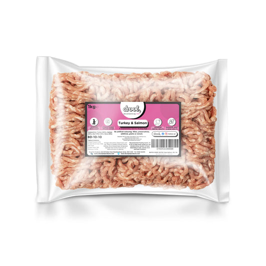 Drool Turkey & Salmon Free Flow Mince 1kg